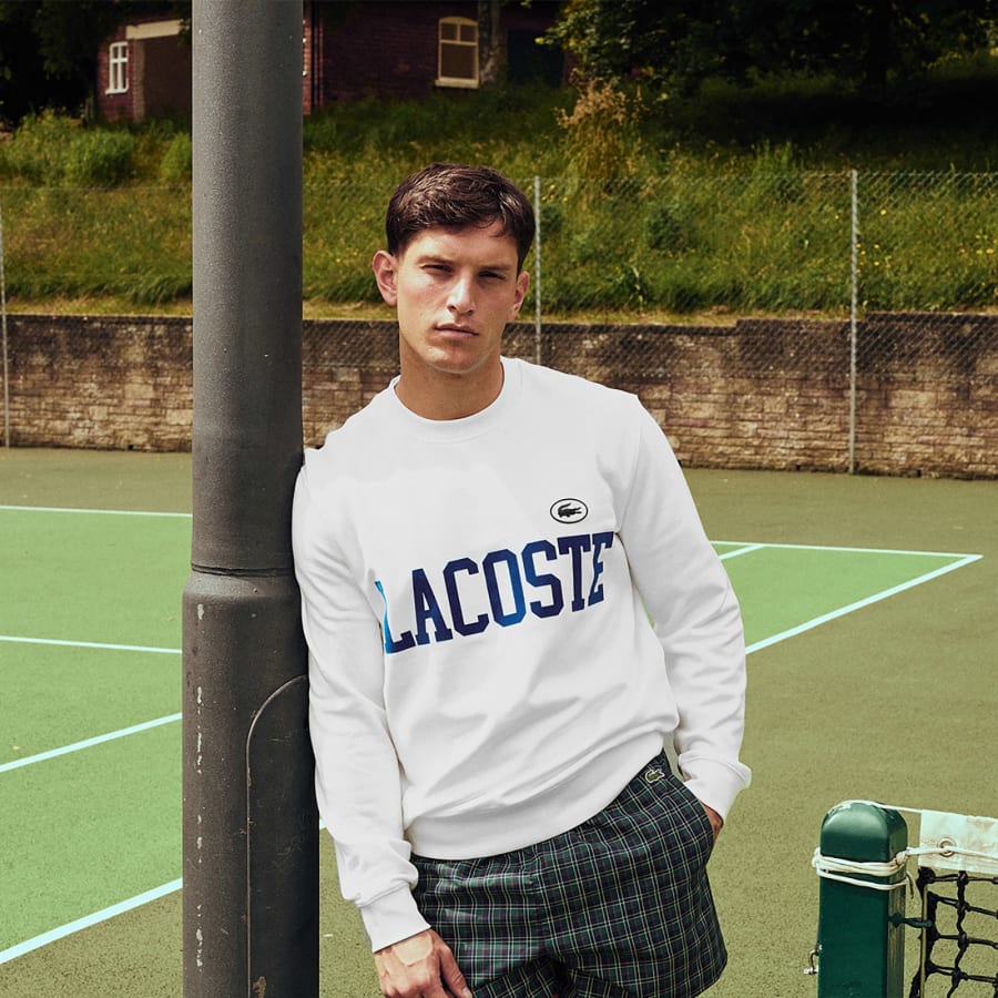 Lacoste logo crew sweatshirt shop